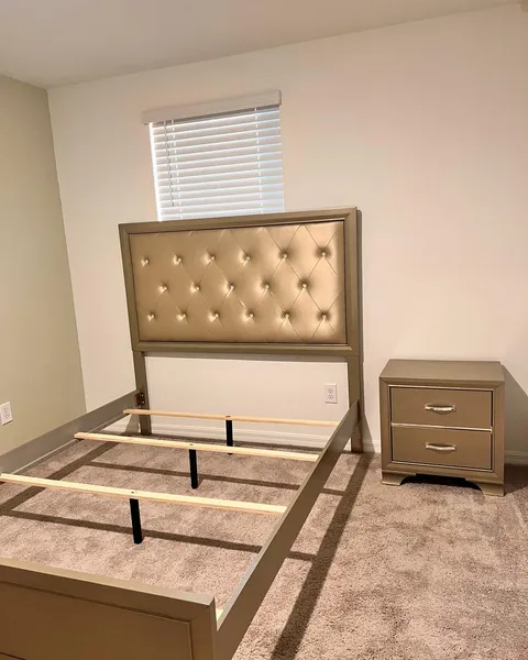 Pro Services technician helping move and build a bed frame