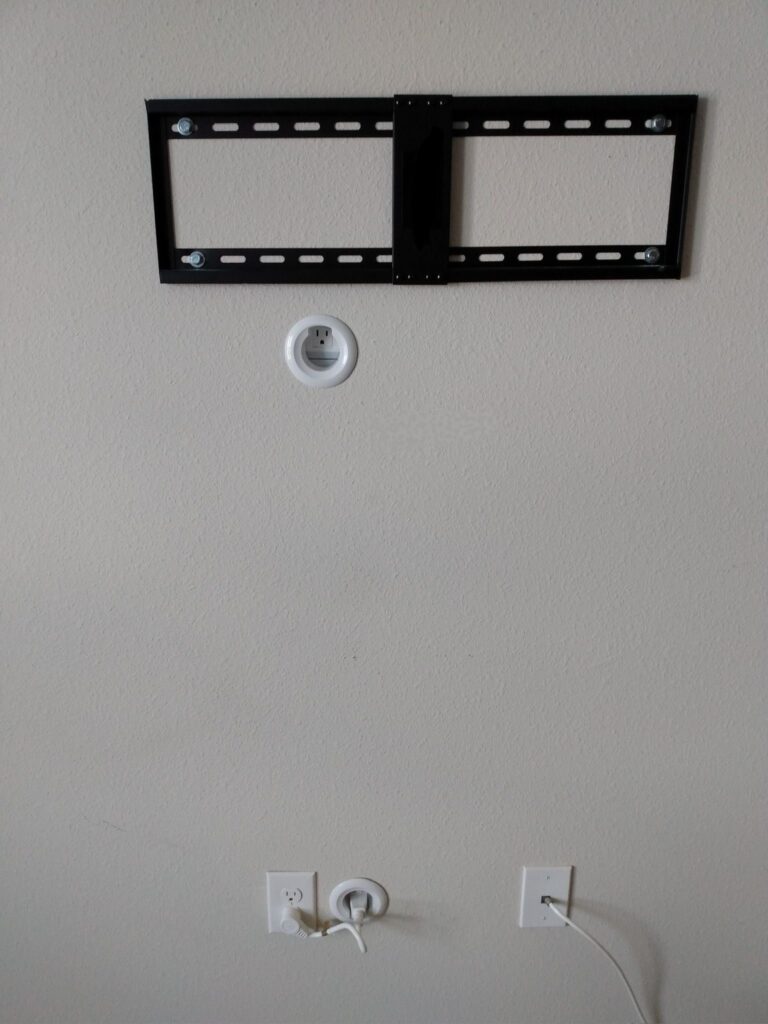 Pro services installed a tv mount with a power bridge